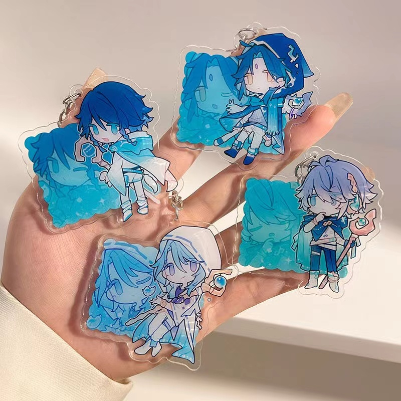 Móc Chìa Khóa Bằng Acrylic In Hình Genshin Va Chạm HutaoTighnari Xiao Wendy Zhongli