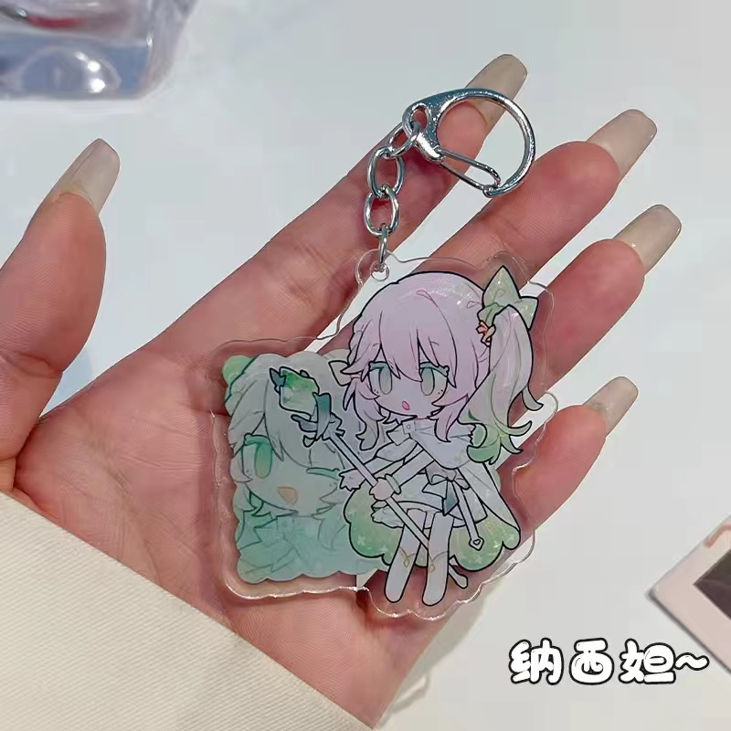 Móc Chìa Khóa Bằng Acrylic In Hình Genshin Va Chạm HutaoTighnari Xiao Wendy Zhongli