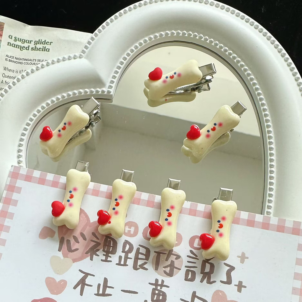 Kẹp Tóc Bên Hông Hình Xương Nhỏ Vui Nhộn Phong Cách Nhật Bản Cho Nữ
