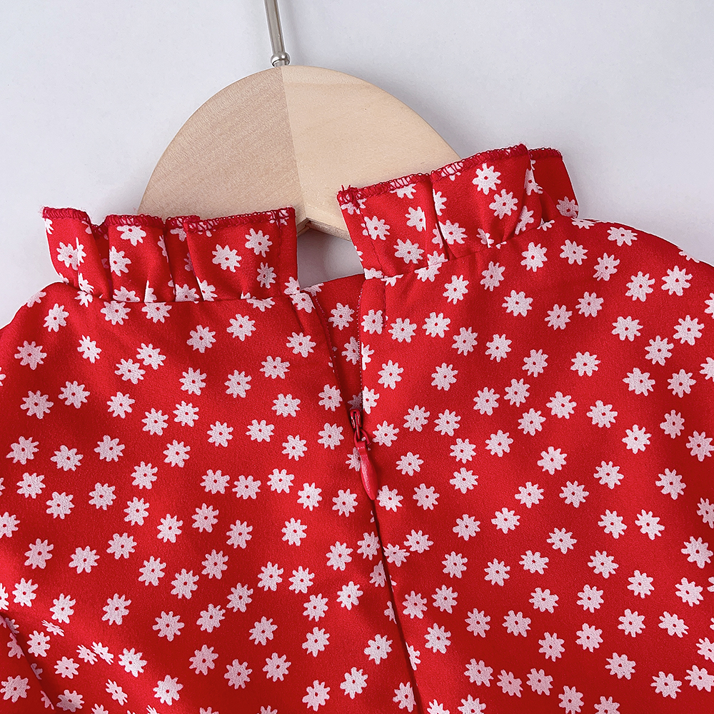 BEAR LEADER Đầm Cổ Đứng Nhún Bèo In Họa Tiết Hoa &amp; Gấu Phong Cách Hàn Quốc Thời Trang Mùa Hè 2023 Cho Bé Gái 4-7 Tuổi