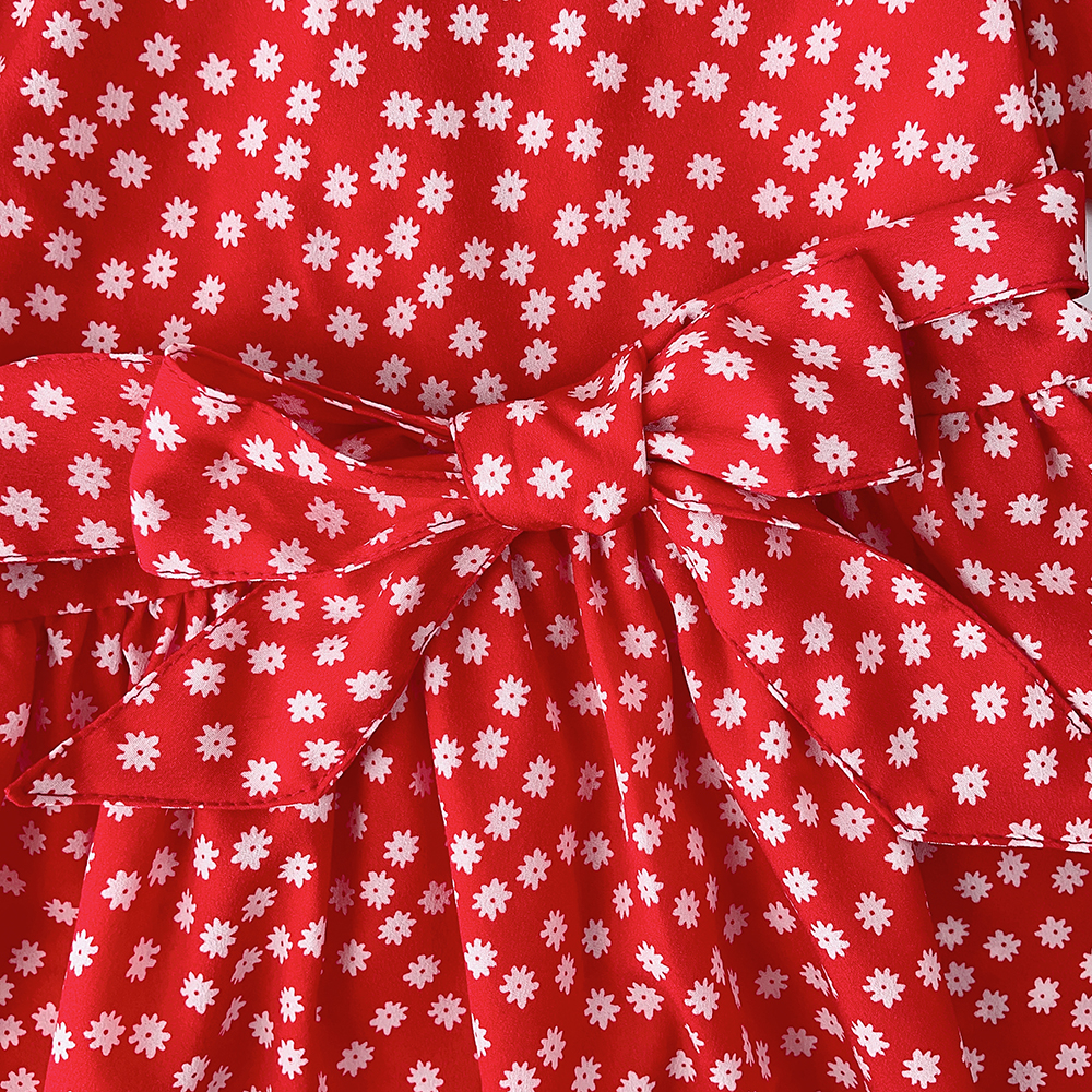 BEAR LEADER Đầm Cổ Đứng Nhún Bèo In Họa Tiết Hoa &amp; Gấu Phong Cách Hàn Quốc Thời Trang Mùa Hè 2023 Cho Bé Gái 4-7 Tuổi