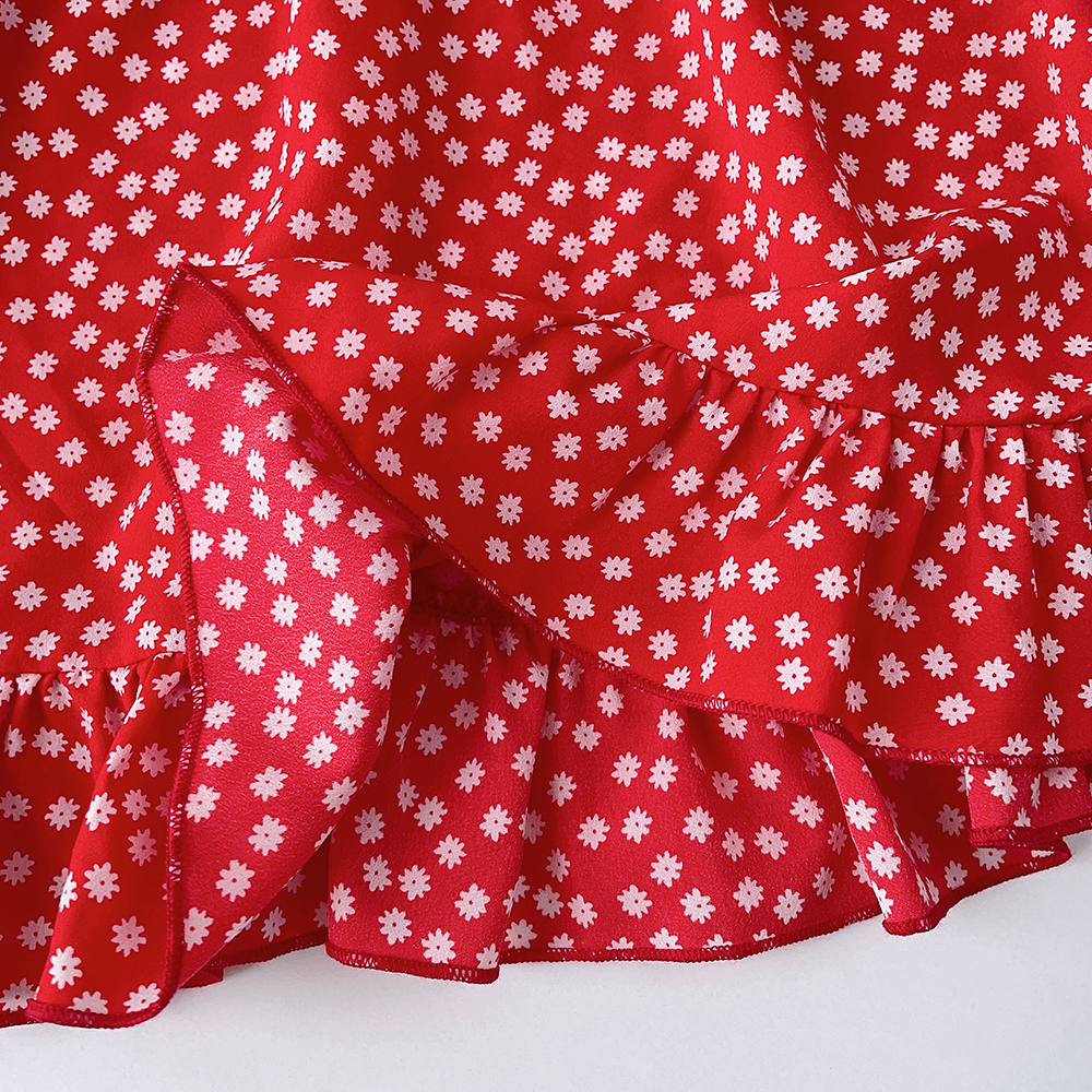 BEAR LEADER Đầm Cổ Đứng Nhún Bèo In Họa Tiết Hoa &amp; Gấu Phong Cách Hàn Quốc Thời Trang Mùa Hè 2023 Cho Bé Gái 4-7 Tuổi