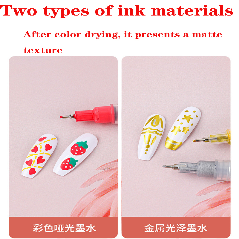 Bút Vẽ Móng Nghệ Thuật Đầu Kim 0.5MM Bằng Acrylic Nhiều Màu Sắc