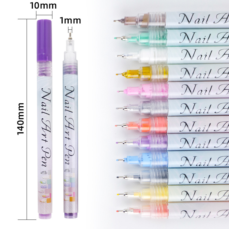 Bút Vẽ Móng Nghệ Thuật Đầu Kim 0.5MM Bằng Acrylic Nhiều Màu Sắc