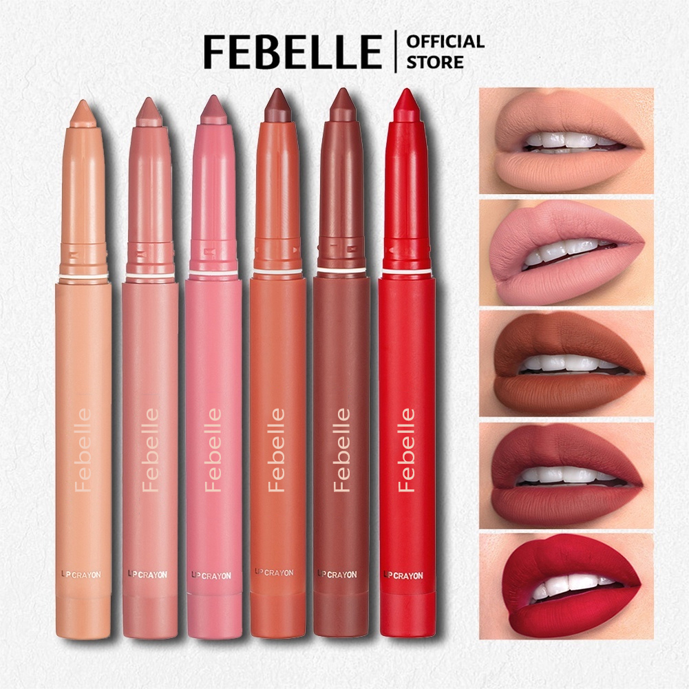 Bút Kẻ Viền Môi Febelle 12 Màu Lì Lâu Trôi Chống Thấm Nước Chống Dính