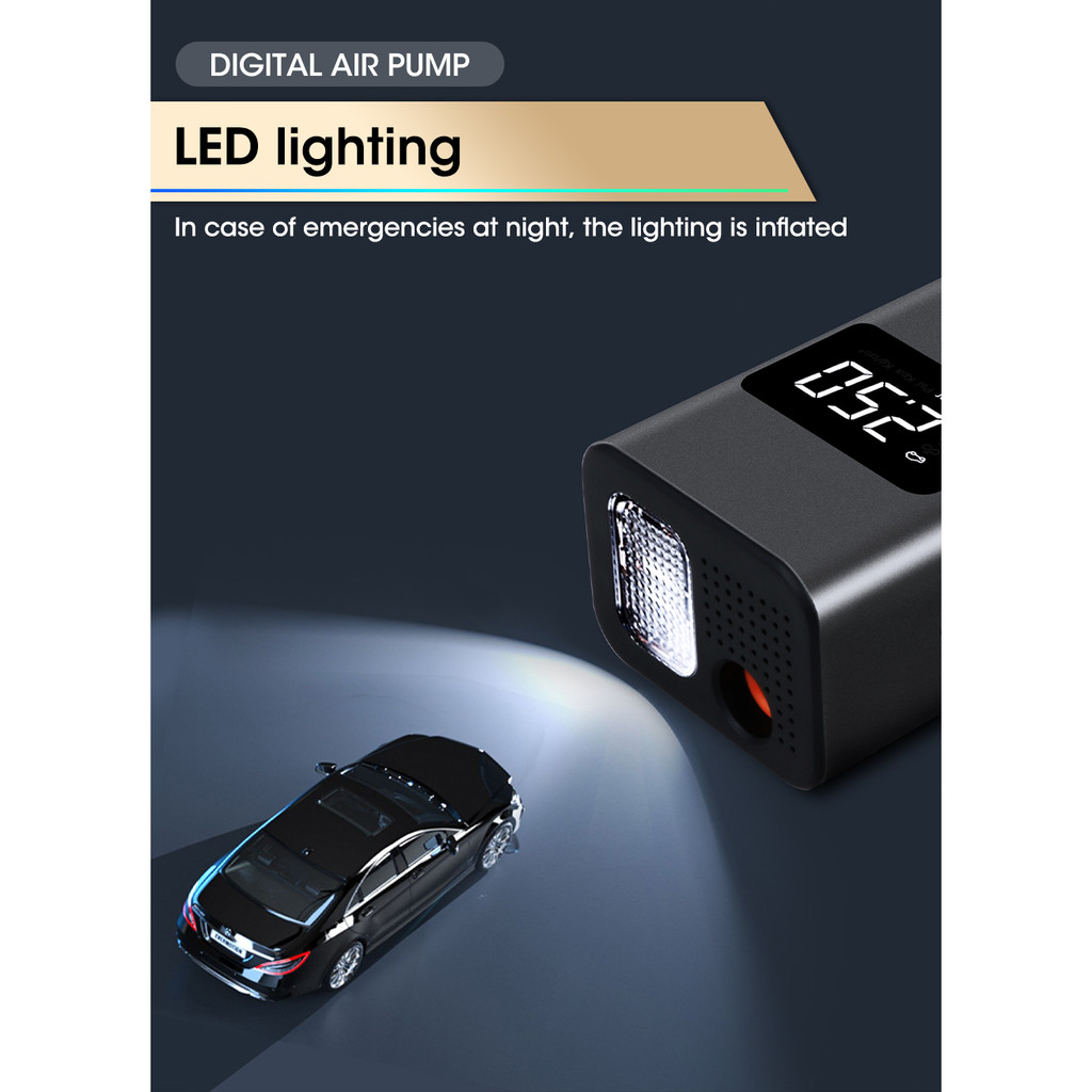 Máy Bơm Lốp Xe Đạp / Xe Hơi Mini Không Dây Sạc Lại Được Tiện Lợi