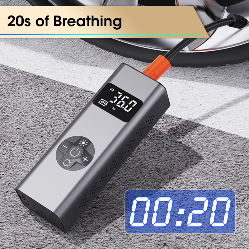 Máy Bơm Lốp Xe Đạp / Xe Hơi Mini Không Dây Sạc Lại Được Tiện Lợi