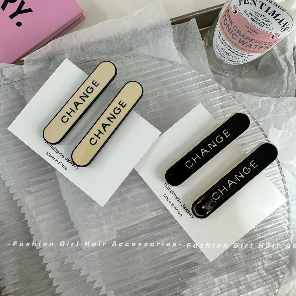 Kẹp Tóc Dài Bằng Hợp Kim In Chữ Tiếng Anh Đơn Giản Sang Trọng