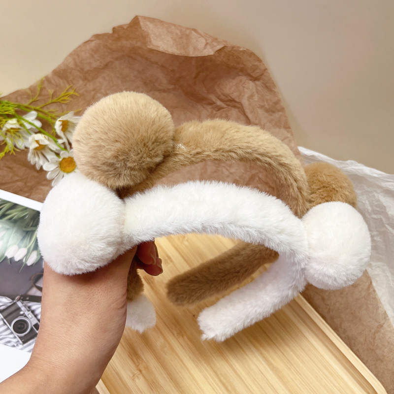 Băng Đô Tai Gấu Bông Dễ Thương Dùng Rửa Mặt