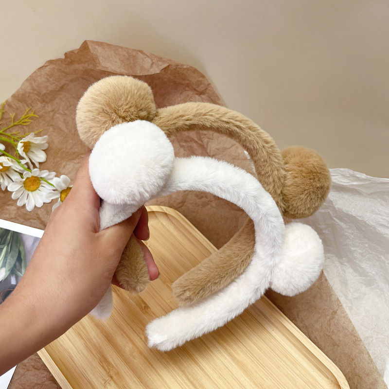 Băng Đô Tai Gấu Bông Dễ Thương Dùng Rửa Mặt