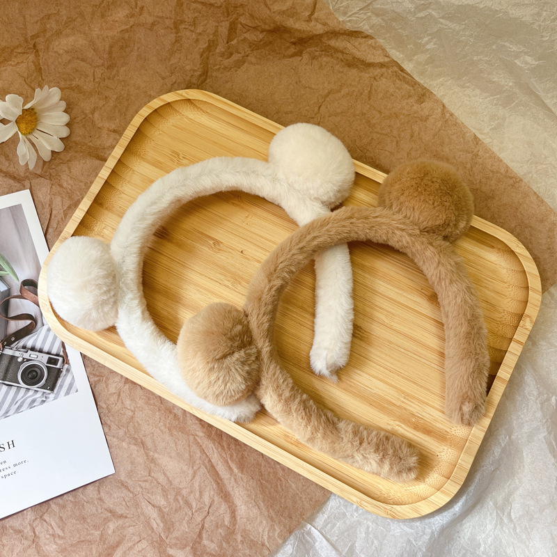 Băng Đô Tai Gấu Bông Dễ Thương Dùng Rửa Mặt