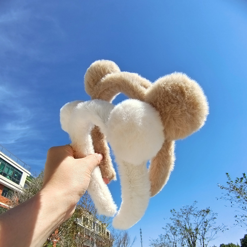 Băng Đô Tai Gấu Bông Dễ Thương Dùng Rửa Mặt