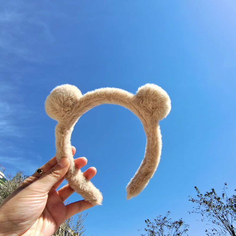 Băng Đô Tai Gấu Bông Dễ Thương Dùng Rửa Mặt