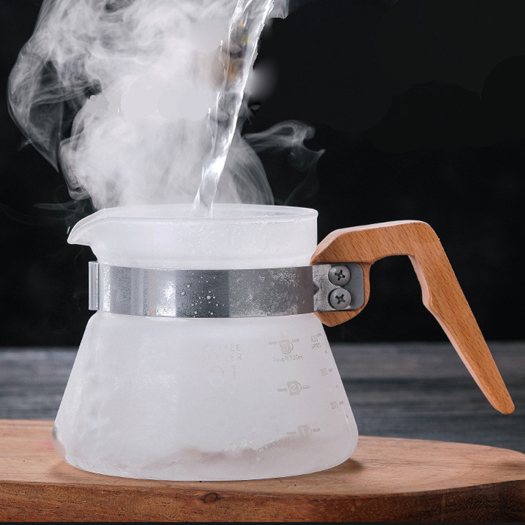 Bình rót pha cà phê SHAMJINA 400/600ml bằng thủy tinh chịu nhiệt cao có thể tái sử dụng cho nhà bếp