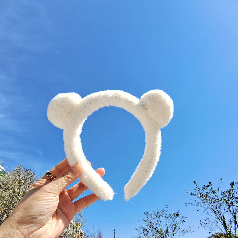 Băng Đô Tai Gấu Bông Dễ Thương Dùng Rửa Mặt