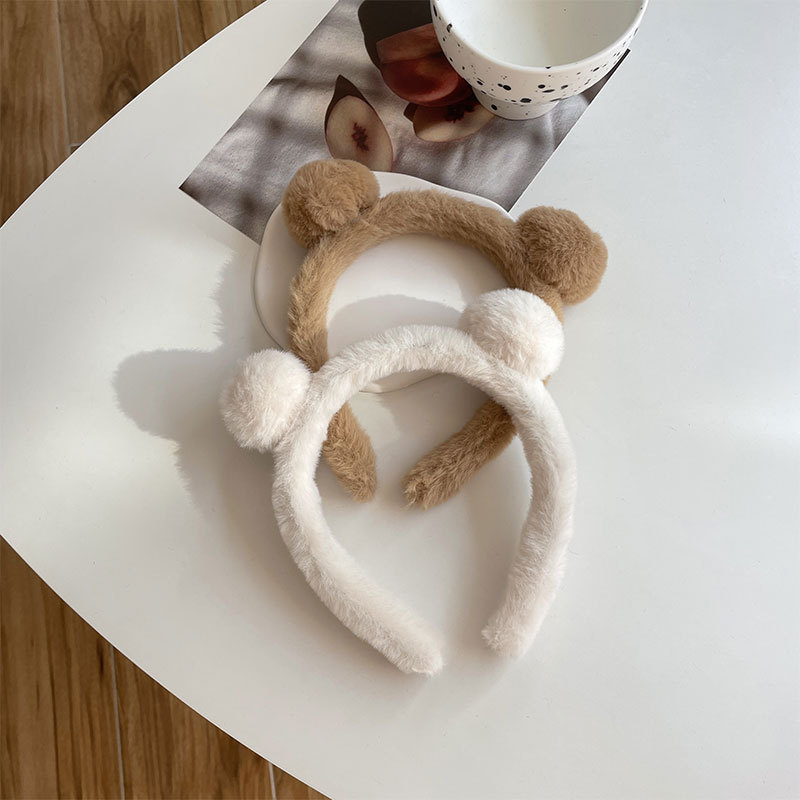 Băng Đô Tai Gấu Bông Dễ Thương Dùng Rửa Mặt