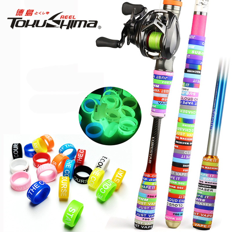 Set 20 Vòng Silicon Mềm 13mm / 20mm Nhiều Màu Trang Trí Tay Cầm Cần Câu Cá