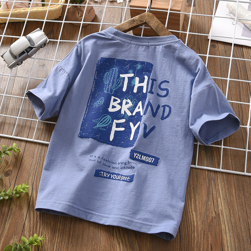 Sun baby Áo Thun cotton Tay Ngắn In Hình Thời Trang Mùa Hè 2023 Dành Cho Bé