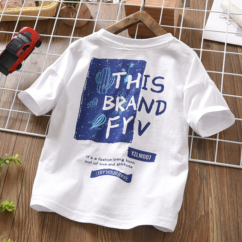 Sun baby Áo Thun cotton Tay Ngắn In Hình Thời Trang Mùa Hè 2023 Dành Cho Bé