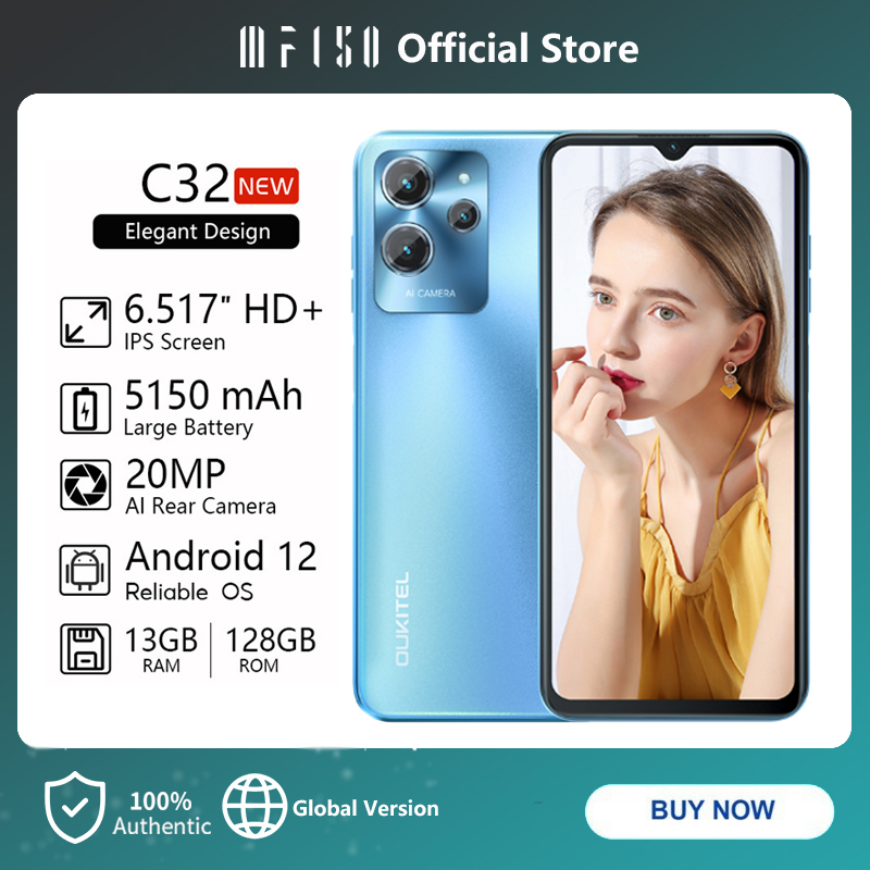 OUKITEL C32 (6.517 "13GB RAM 128GB ROM (Mở RộNg 1T) 5150mAh 20MP Camera Điện ThoạI