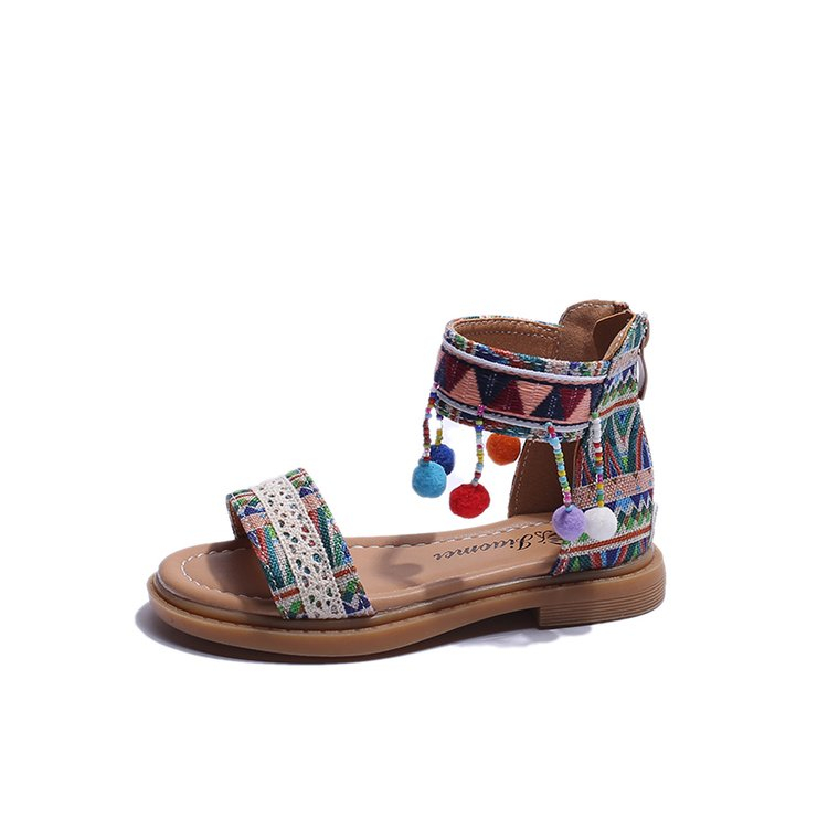 Giày Sandal Mềm Thoải Mái Phong Cách Dân Tộc Bohemian Thời Trang Cho Bé