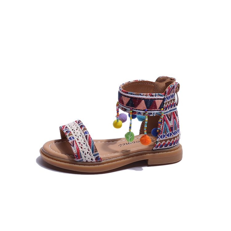 Giày Sandal Mềm Thoải Mái Phong Cách Dân Tộc Bohemian Thời Trang Cho Bé