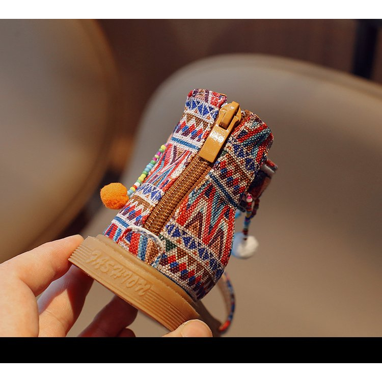 Giày Sandal Mềm Thoải Mái Phong Cách Dân Tộc Bohemian Thời Trang Cho Bé