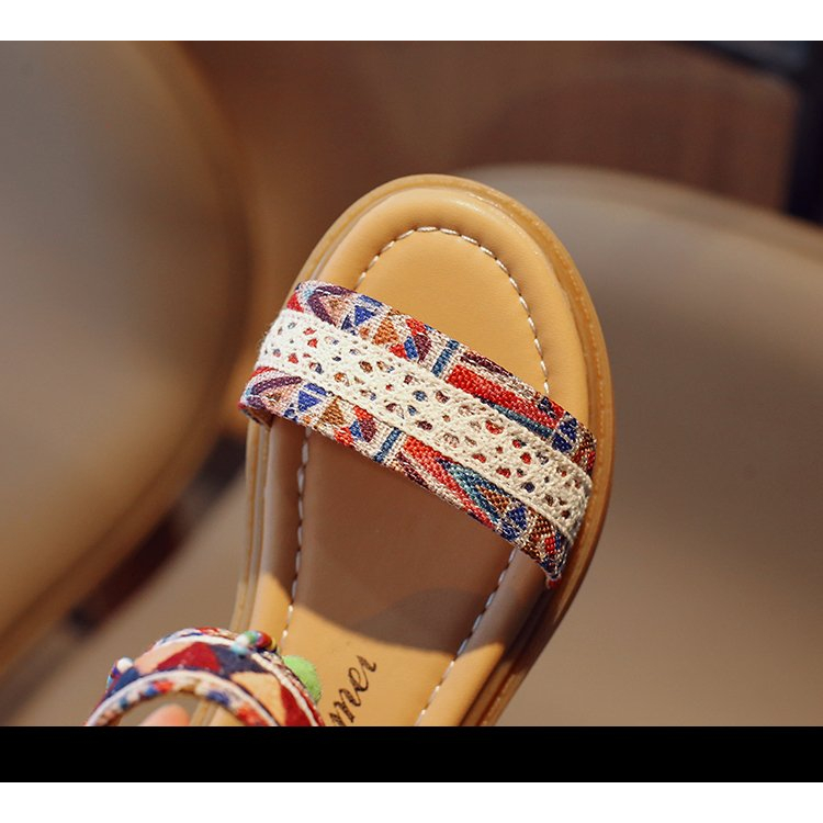 Giày Sandal Mềm Thoải Mái Phong Cách Dân Tộc Bohemian Thời Trang Cho Bé