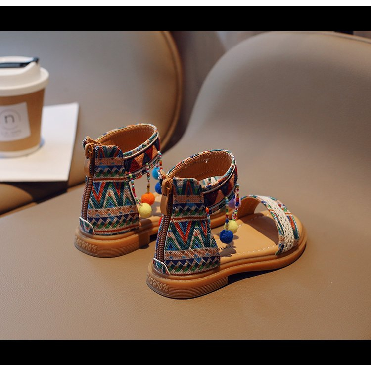 Giày Sandal Mềm Thoải Mái Phong Cách Dân Tộc Bohemian Thời Trang Cho Bé