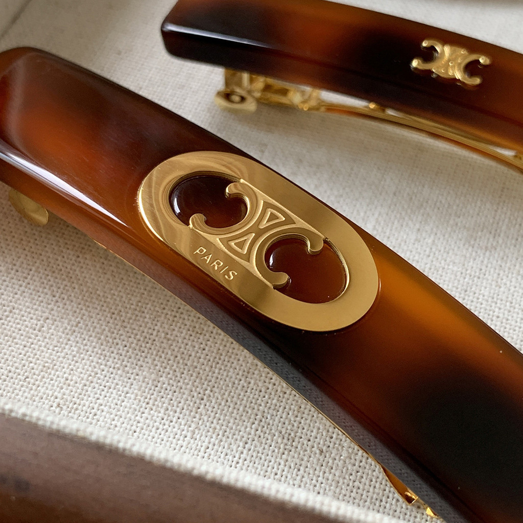 Kẹp Tóc Hình oval Họa Tiết Da Báo Sang Trọng