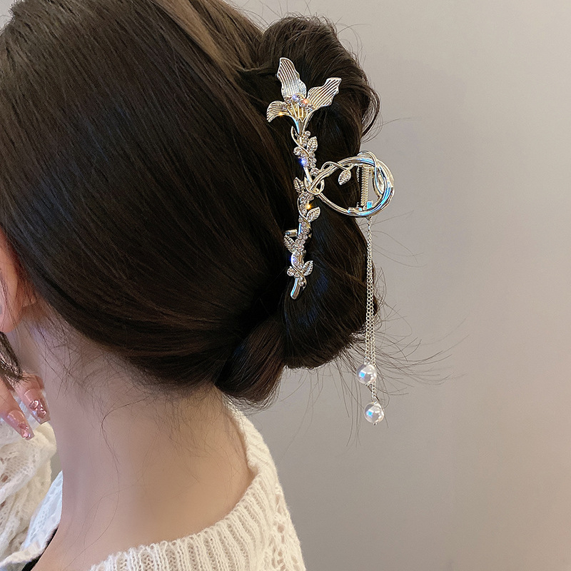 Kẹp Tóc Tua Rua Cỡ Lớn Thời Trang Mùa Thu Cao Cấp Cho Nữ