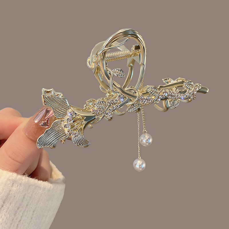 Kẹp Tóc Tua Rua Cỡ Lớn Thời Trang Mùa Thu Cao Cấp Cho Nữ