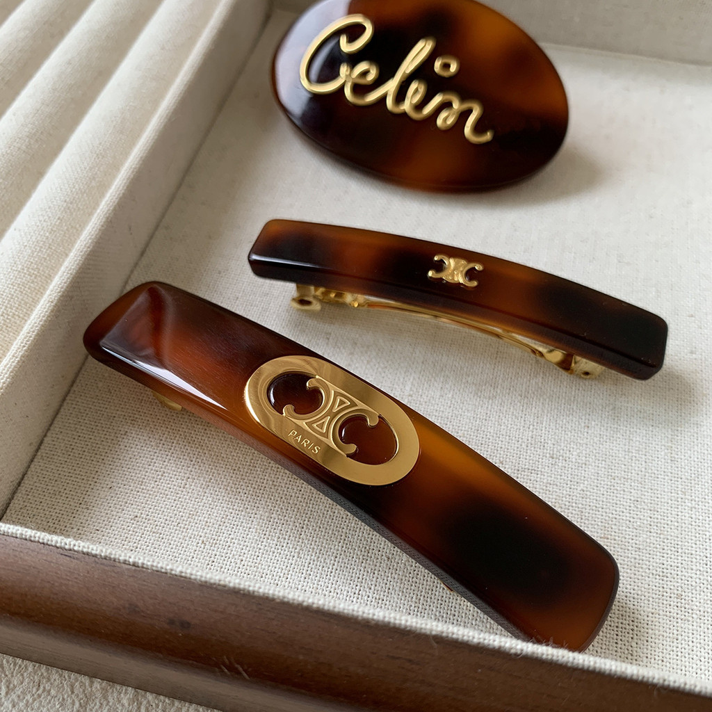 Kẹp Tóc Hình oval Họa Tiết Da Báo Sang Trọng