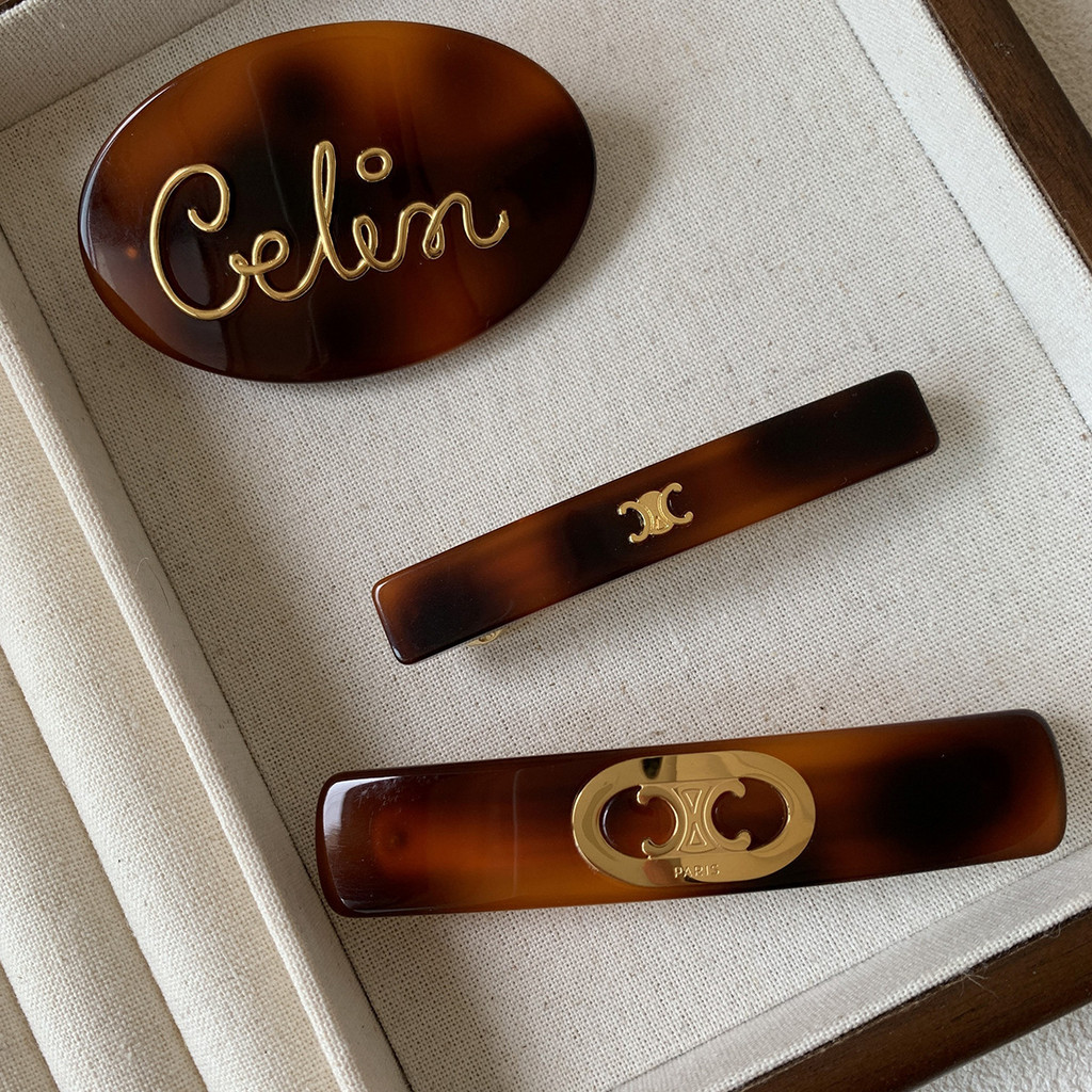 Kẹp Tóc Hình oval Họa Tiết Da Báo Sang Trọng