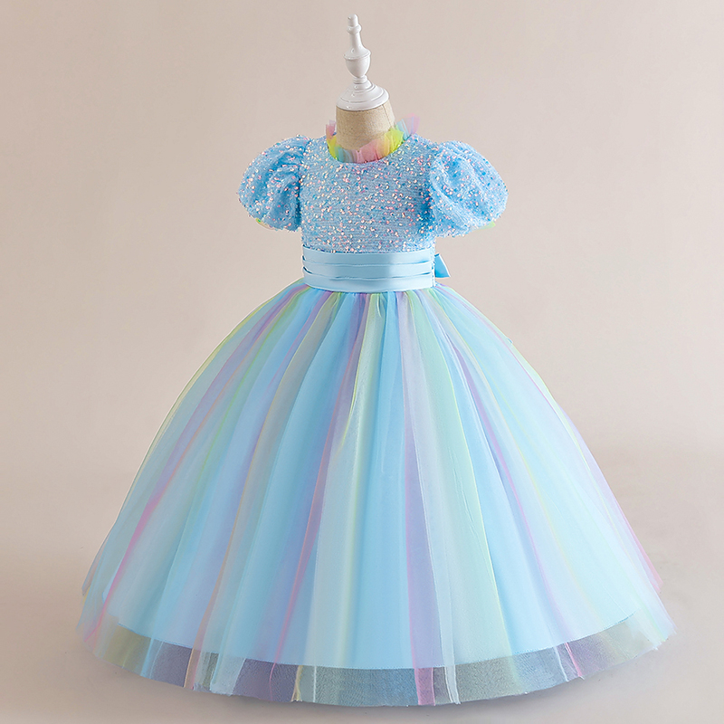 Đầm Công Chúa Phối Ren Đính Kim Sa LP-370 Thời Trang Mùa Hè Cho Bé Gái 4-14 Tuổi