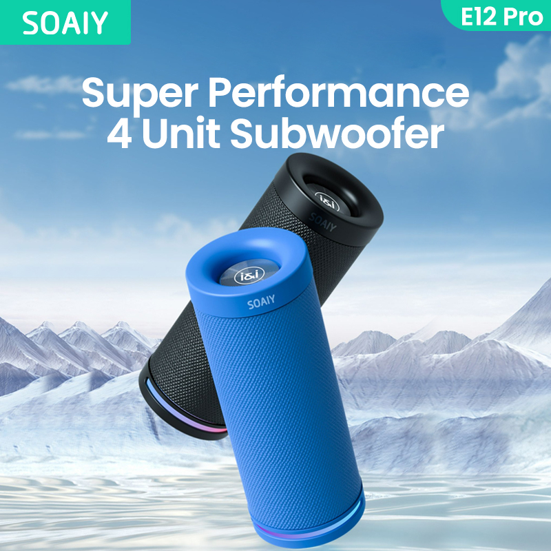 Loa Bluetooth không dây SOAIY E12 PRO chống nước và bụi IPX56 thích hợp cho máy tính điện thoại iPhone Xiaomi Samsung