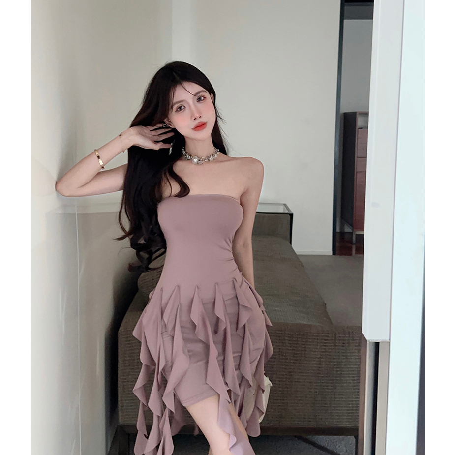 QADCOL One - Đầm Ống Nhún Bèo Cao Cấp Ôm Hông Quyến Rũ Cho Nữ