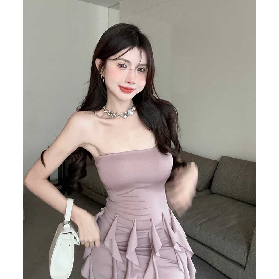 QADCOL One - Đầm Ống Nhún Bèo Cao Cấp Ôm Hông Quyến Rũ Cho Nữ