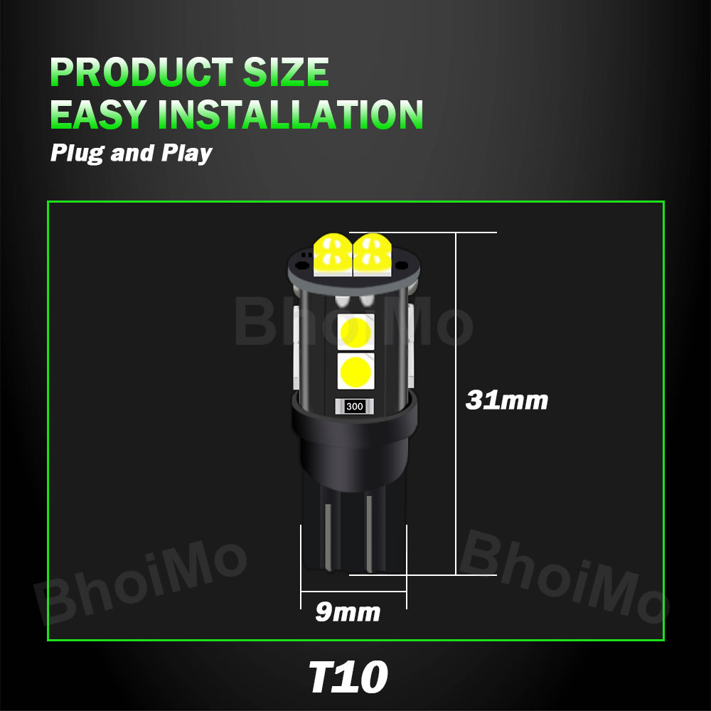 Bóng Đèn Led T10 W5W 12SMD 3030 Tín Hiệu DC12V Chuyên Dụng Cho Xe Hơi