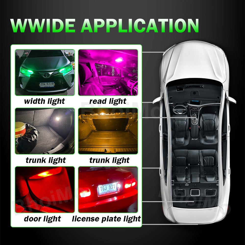 Bóng Đèn Led T10 W5W 12SMD 3030 Tín Hiệu DC12V Chuyên Dụng Cho Xe Hơi