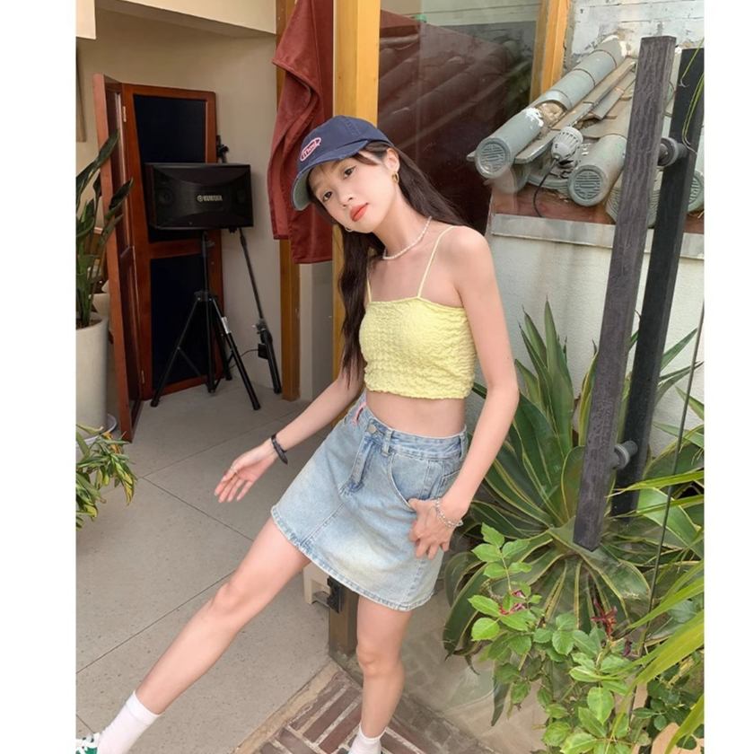 Quần Short Denim Chữ a Lưng Cao Thêu Họa Tiết Phối Tua Rua Thời Trang Mùa Hè Cho Nữ