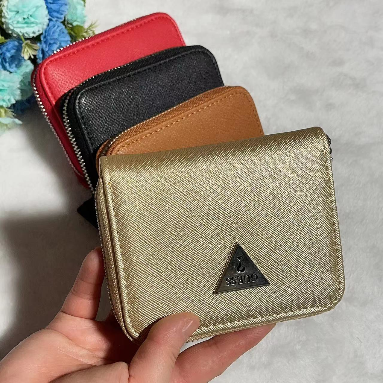 Ví ngắn của Guess Ví Mini Ví nhỏ với Zipper Ví có thể áp dụng cho cả nam và nữ Có thể đặt thẻ, ví có thể ngăn chặn thẻ bị đánh cắp ví nữ ví nam