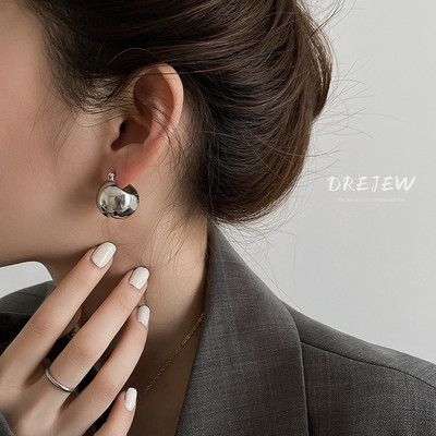 DREJEW Khuyên tai kiểu quả bóng phong cách thời trang Hàn Quốc đơn giản