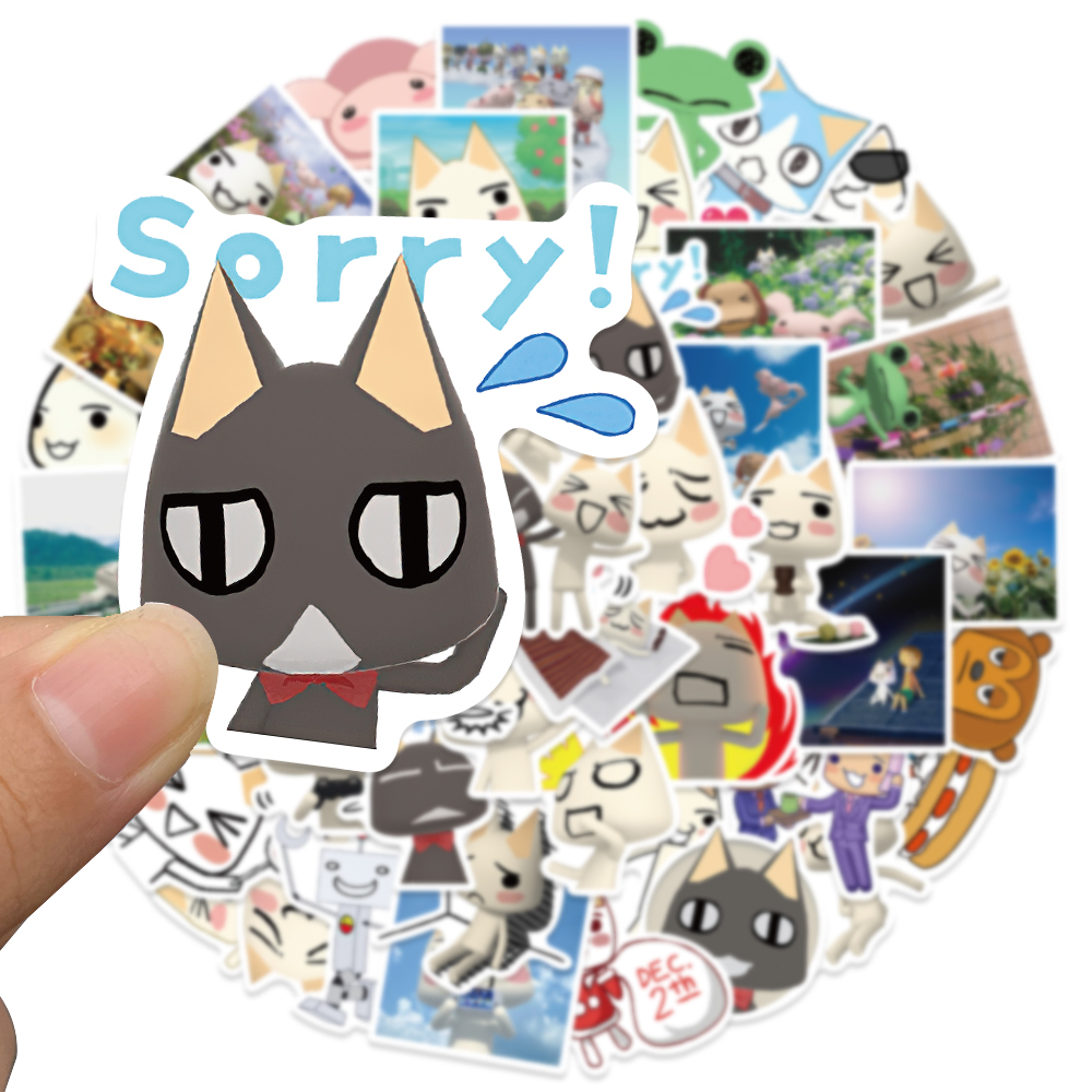 Bộ 50 Sticker Dán Laptop Chống Thấm Nước Họa Tiết Mèo Dễ Thương Bắt Mắt