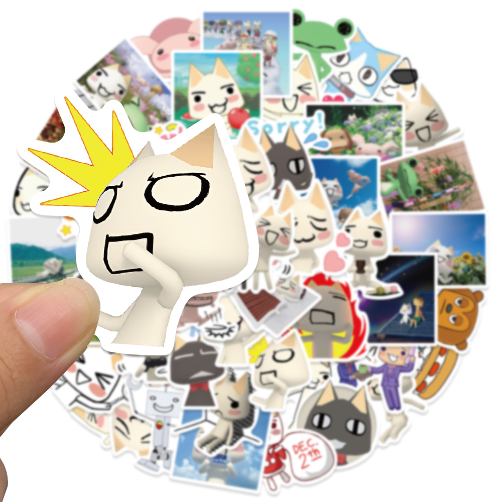 Bộ 50 Sticker Dán Laptop Chống Thấm Nước Họa Tiết Mèo Dễ Thương Bắt Mắt