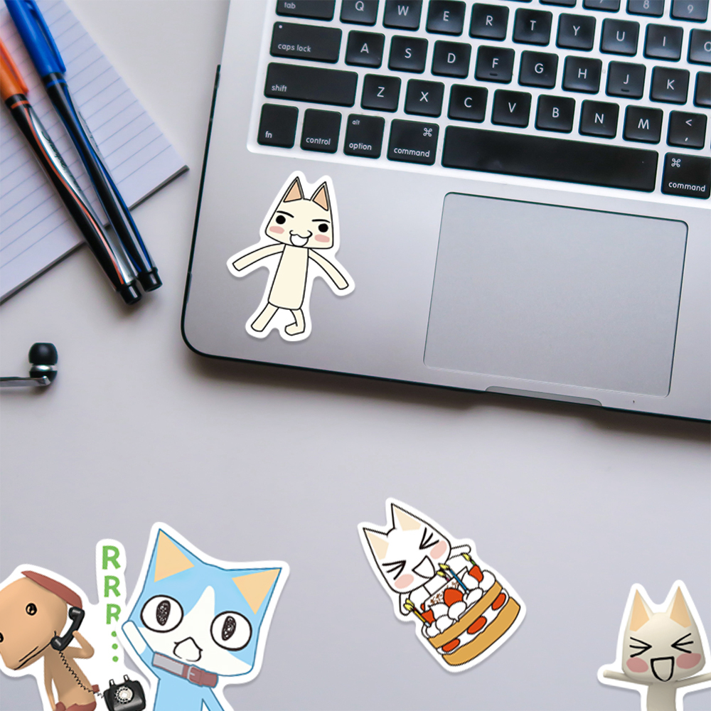 Bộ 50 Sticker Dán Laptop Chống Thấm Nước Họa Tiết Mèo Dễ Thương Bắt Mắt