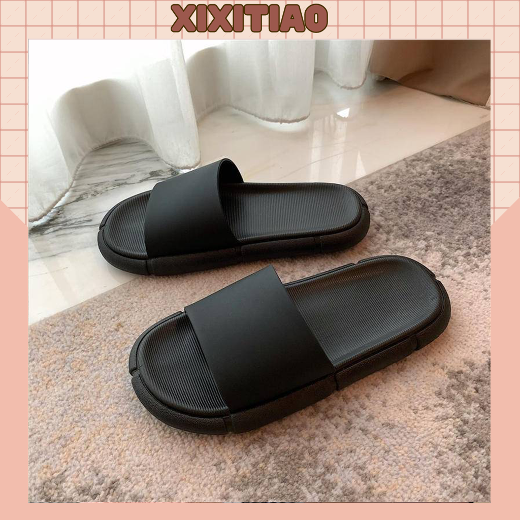 Dép lê nam nữ họa tiết Basic chất EVA đế êm chống trượt màu trơn phong cách unisex