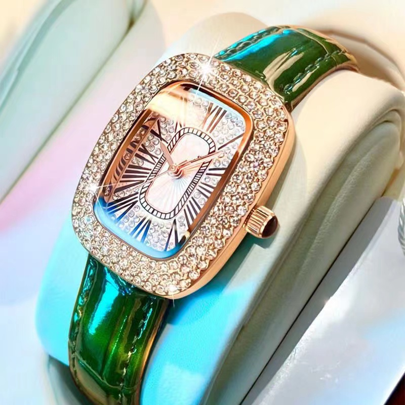 Đồng Hồ Nữ Dây Da chống nước Chính Hãng Hộp Thời Trang Số La Mã P35
