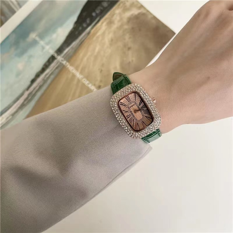 Đồng Hồ Nữ Dây Da chống nước Chính Hãng Hộp Thời Trang Số La Mã P35