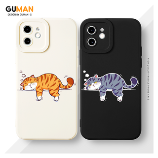 Ốp lưng GUMAN mềm chống sốc hoạt hình cặp đôi dễ thương đẹp mèo Cho iPhone 16 15 14 13 12 11 Pro Max SE 2020 X XR XS 8 7 ip 6S 6 Plus kute XYM2055